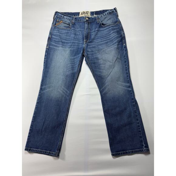 Ariat Denim Men's M4 Low Rise Straight Leg Blue Denim Jeans - Size 38x28.5 - Picture 2 of 9